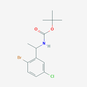 molecular formula C13H17BrClNO2 B8171422 tert-Butyl (1-(2-bromo-5-chlorophenyl)ethyl)carbamate 