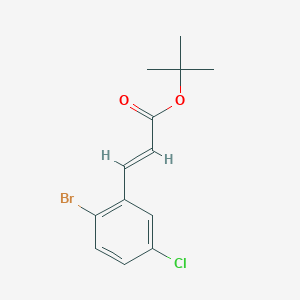 molecular formula C13H14BrClO2 B8171423 (E)-tert-butyl 3-(2-bromo-5-chlorophenyl)acrylate 