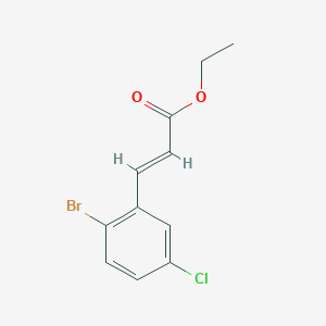 molecular formula C11H10BrClO2 B8171424 (E)-Ethyl 3-(2-bromo-5-chlorophenyl)acrylate 