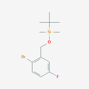 molecular formula C13H20BrFOSi B8171426 2-Bromo-5-fluorobenzyl alcohol, tert-butyldimethylsilyl ether 