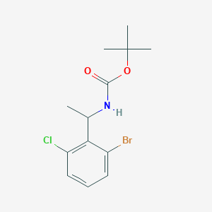 molecular formula C13H17BrClNO2 B8171446 tert-Butyl (1-(2-bromo-6-chlorophenyl)ethyl)carbamate 