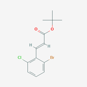 molecular formula C13H14BrClO2 B8171462 (E)-tert-butyl 3-(2-bromo-6-chlorophenyl)acrylate 