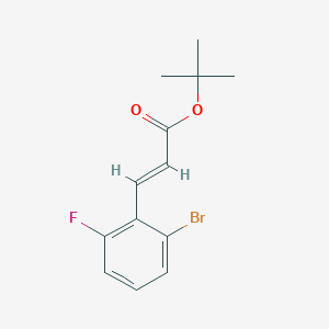molecular formula C13H14BrFO2 B8171465 (E)-tert-butyl 3-(2-bromo-6-fluorophenyl)acrylate 
