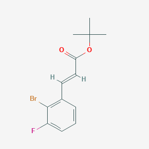 molecular formula C13H14BrFO2 B8171491 (E)-tert-butyl 3-(2-bromo-3-fluorophenyl)acrylate 