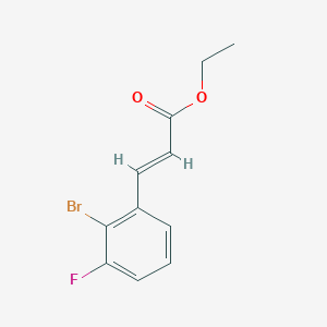 molecular formula C11H10BrFO2 B8171496 (E)-Ethyl 3-(2-bromo-3-fluorophenyl)acrylate 
