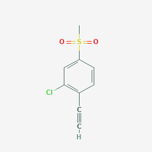 molecular formula C9H7ClO2S B8171510 2-Chloro-1-ethynyl-4-(methylsulfonyl)benzene 