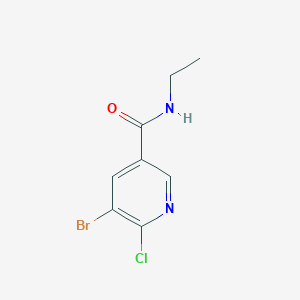 molecular formula C8H8BrClN2O B8171545 5-Bromo-6-chloro-N-ethylpyridine-3-carboxamide 
