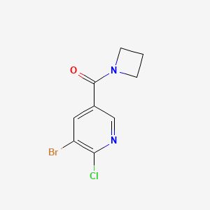 molecular formula C9H8BrClN2O B8171553 5-(Azetidine-1-carbonyl)-3-bromo-2-chloropyridine 