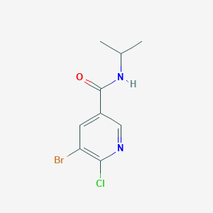 molecular formula C9H10BrClN2O B8171554 5-Bromo-6-chloro-N-(propan-2-yl)pyridine-3-carboxamide 