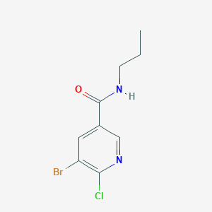 molecular formula C9H10BrClN2O B8171555 5-Bromo-6-chloro-N-propylpyridine-3-carboxamide 