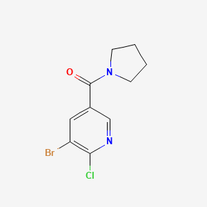 molecular formula C10H10BrClN2O B8171564 (5-Bromo-6-chloropyridin-3-yl)(pyrrolidin-1-yl)methanone 