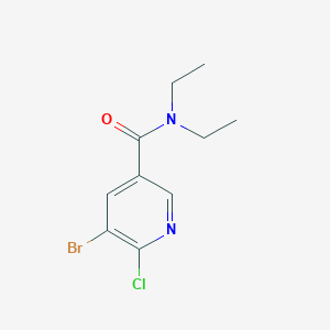 molecular formula C10H12BrClN2O B8171566 5-Bromo-6-chloro-N,N-diethylnicotinamide 