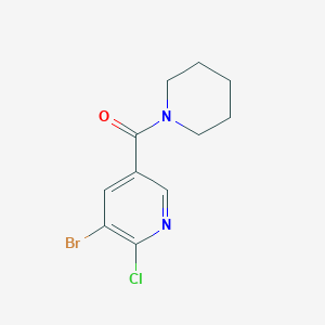 molecular formula C11H12BrClN2O B8171573 (5-Bromo-6-chloropyridin-3-yl)(piperidin-1-yl)methanone 