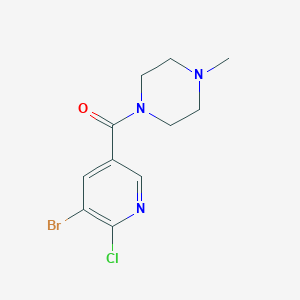 molecular formula C11H13BrClN3O B8171581 (5-Bromo-6-chloropyridin-3-yl)(4-methylpiperazin-1-yl)methanone 