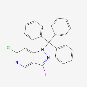 molecular formula C25H17ClIN3 B8171582 6-Chloro-3-iodo-1-trityl-1H-pyrazolo[4,3-c]pyridine 