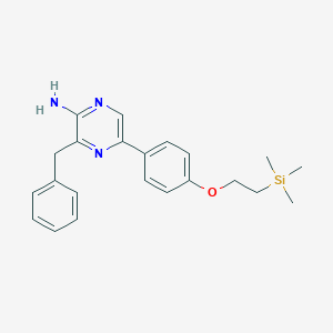 molecular formula C22H27N3OSi B8171606 3-Benzyl-5-(4-(2-(trimethylsilyl)ethoxy)phenyl)pyrazin-2-amine 