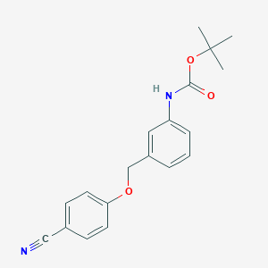 molecular formula C19H20N2O3 B8171624 tert-Butyl (3-((4-cyanophenoxy)methyl)phenyl)carbamate 