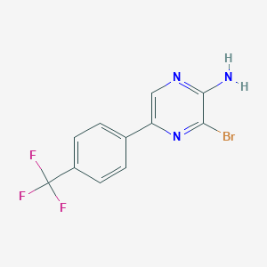 molecular formula C11H7BrF3N3 B8171630 3-Bromo-5-(4-(trifluoromethyl)phenyl)pyrazin-2-amine 