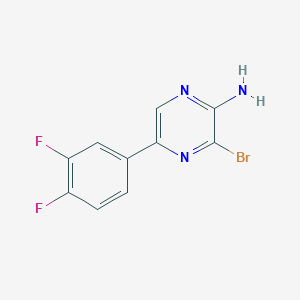 molecular formula C10H6BrF2N3 B8171640 3-Bromo-5-(3,4-difluorophenyl)pyrazin-2-amine 