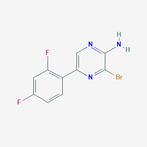 molecular formula C10H6BrF2N3 B8171641 3-Bromo-5-(2,4-difluorophenyl)pyrazin-2-amine 