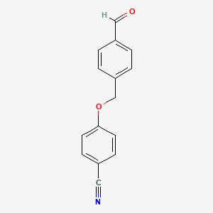 molecular formula C15H11NO2 B8171703 4-(4-Formylphenylmethoxy)-benzonitrile 