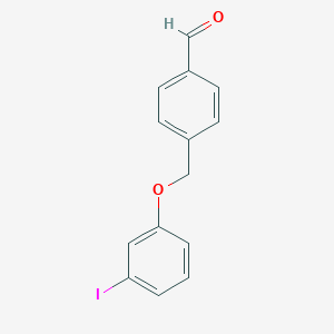 molecular formula C14H11IO2 B8171709 4-((3-Iodophenoxy)methyl)benzaldehyde 