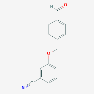 molecular formula C15H11NO2 B8171714 3-((4-Formylbenzyl)oxy)benzonitrile 