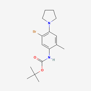 molecular formula C16H23BrN2O2 B8171727 tert-Butyl (5-Bromo-2-methyl-4-(pyrrolidin-1-yl)phenyl)carbamate 
