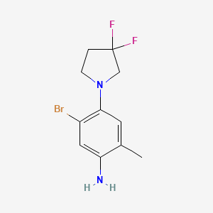 molecular formula C11H13BrF2N2 B8171735 5-Bromo-4-(3,3-difluoropyrrolidin-1-yl)-2-methylaniline 