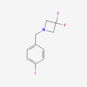 molecular formula C10H10F2IN B8171751 3,3-Difluoro-1-(4-iodobenzyl)azetidine 