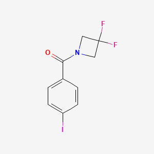 molecular formula C10H8F2INO B8171758 3,3-Difluoro-1-[(4-iodophenyl)carbonyl]azetidine 