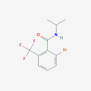 molecular formula C11H11BrF3NO B8171774 2-Bromo-N-isopropyl-6-(trifluoromethyl)benzamide 