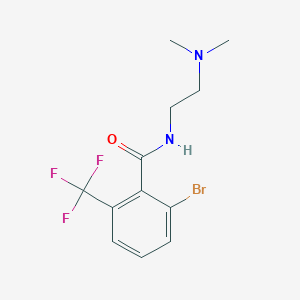 molecular formula C12H14BrF3N2O B8171798 2-Bromo-N-(2-(dimethylamino)ethyl)-6-(trifluoromethyl)benzamide 