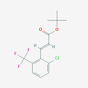 molecular formula C14H14ClF3O2 B8171799 (E)-tert-Butyl 3-(2-chloro-6-(trifluoromethyl)phenyl)acrylate 