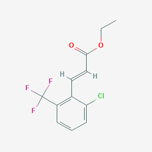 molecular formula C12H10ClF3O2 B8171807 (E)-ethyl 3-(2-chloro-6-(trifluoromethyl)phenyl)acrylate 