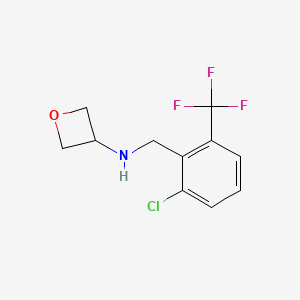 molecular formula C11H11ClF3NO B8171811 N-(2-Chloro-6-(trifluoromethyl)benzyl)oxetan-3-amine 