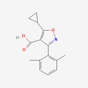 molecular formula C15H15NO3 B8171831 5-Cyclopropyl-3-(2,6-dimethylphenyl)isoxazole-4-carboxylic acid 