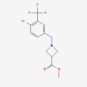 molecular formula C13H13BrF3NO2 B8171848 Methyl 1-(4-bromo-3-(trifluoromethyl)benzyl)azetidine-3-carboxylate 