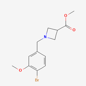 molecular formula C13H16BrNO3 B8171855 Methyl 1-(4-bromo-3-methoxybenzyl)azetidine-3-carboxylate 