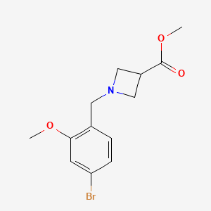 molecular formula C13H16BrNO3 B8171865 Methyl 1-(4-bromo-2-methoxybenzyl)azetidine-3-carboxylate 