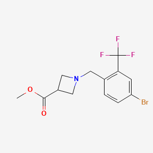 molecular formula C13H13BrF3NO2 B8171876 Methyl 1-(4-bromo-2-(trifluoromethyl)benzyl)azetidine-3-carboxylate 