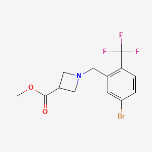 molecular formula C13H13BrF3NO2 B8171885 Methyl 1-(5-bromo-2-(trifluoromethyl)benzyl)azetidine-3-carboxylate 