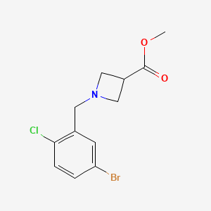 molecular formula C12H13BrClNO2 B8171888 Methyl 1-(5-bromo-2-chlorobenzyl)azetidine-3-carboxylate 