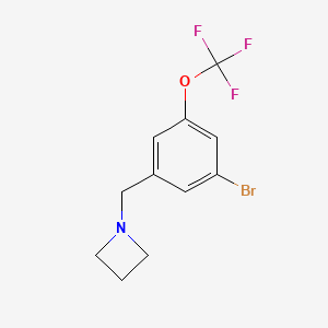 molecular formula C11H11BrF3NO B8171920 1-(3-Bromo-5-(trifluoromethoxy)benzyl)azetidine 