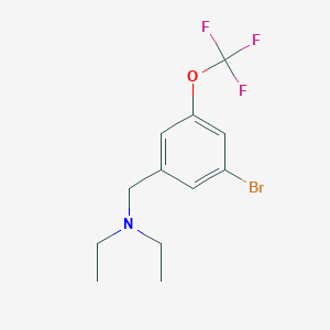 molecular formula C12H15BrF3NO B8171928 N-(3-Bromo-5-(trifluoromethoxy)benzyl)-N-ethylethanamine 