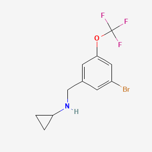 molecular formula C11H11BrF3NO B8171938 N-(3-Bromo-5-(trifluoromethoxy)benzyl)cyclopropanamine 