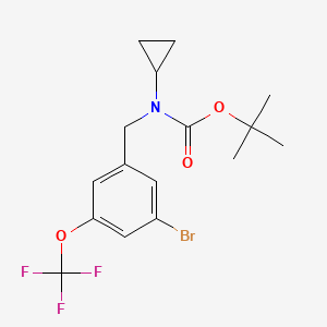 molecular formula C16H19BrF3NO3 B8171939 tert-Butyl 3-bromo-5-(trifluoromethoxy)benzyl(cyclopropyl)carbamate 