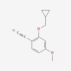 molecular formula C13H14O2 B8171985 2-(Cyclopropylmethoxy)-1-ethynyl-4-methoxybenzene 