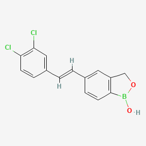 molecular formula C15H11BCl2O2 B8171997 （E）-5-(3,4-二氯苯乙烯基)苯并[c][1,2]氧杂硼杂卓-1(3H)-醇 