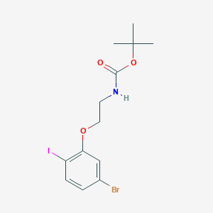 molecular formula C13H17BrINO3 B8172018 tert-Butyl (2-(5-bromo-2-iodophenoxy)ethyl)carbamate 